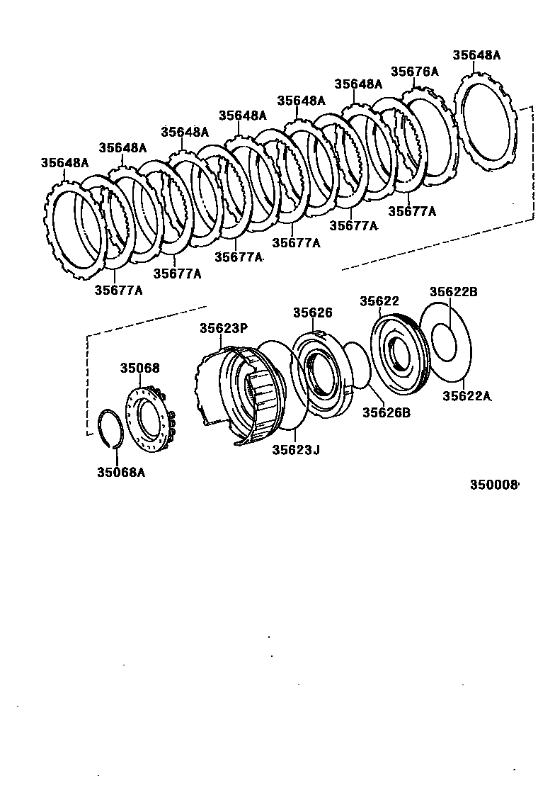 Toyota HILUX 3号制动器、一档和倒档制动器(ATM) EPC diagram — 350008