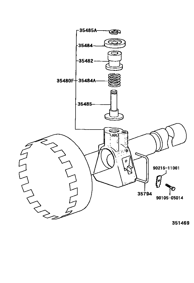 Toyota HILUX 后油泵和调速器(ATM) EPC diagram — 351469