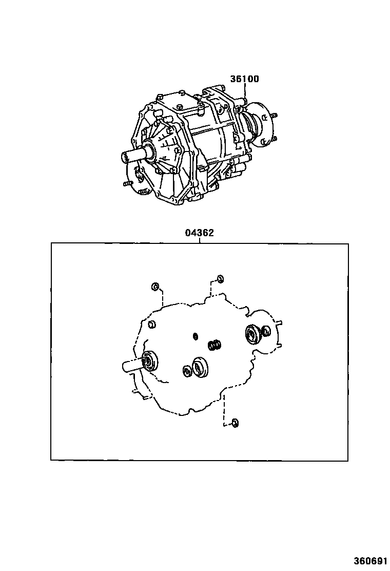 Toyota HILUX Transfer Assembly & Gasket Kit EPC diagram — 360691