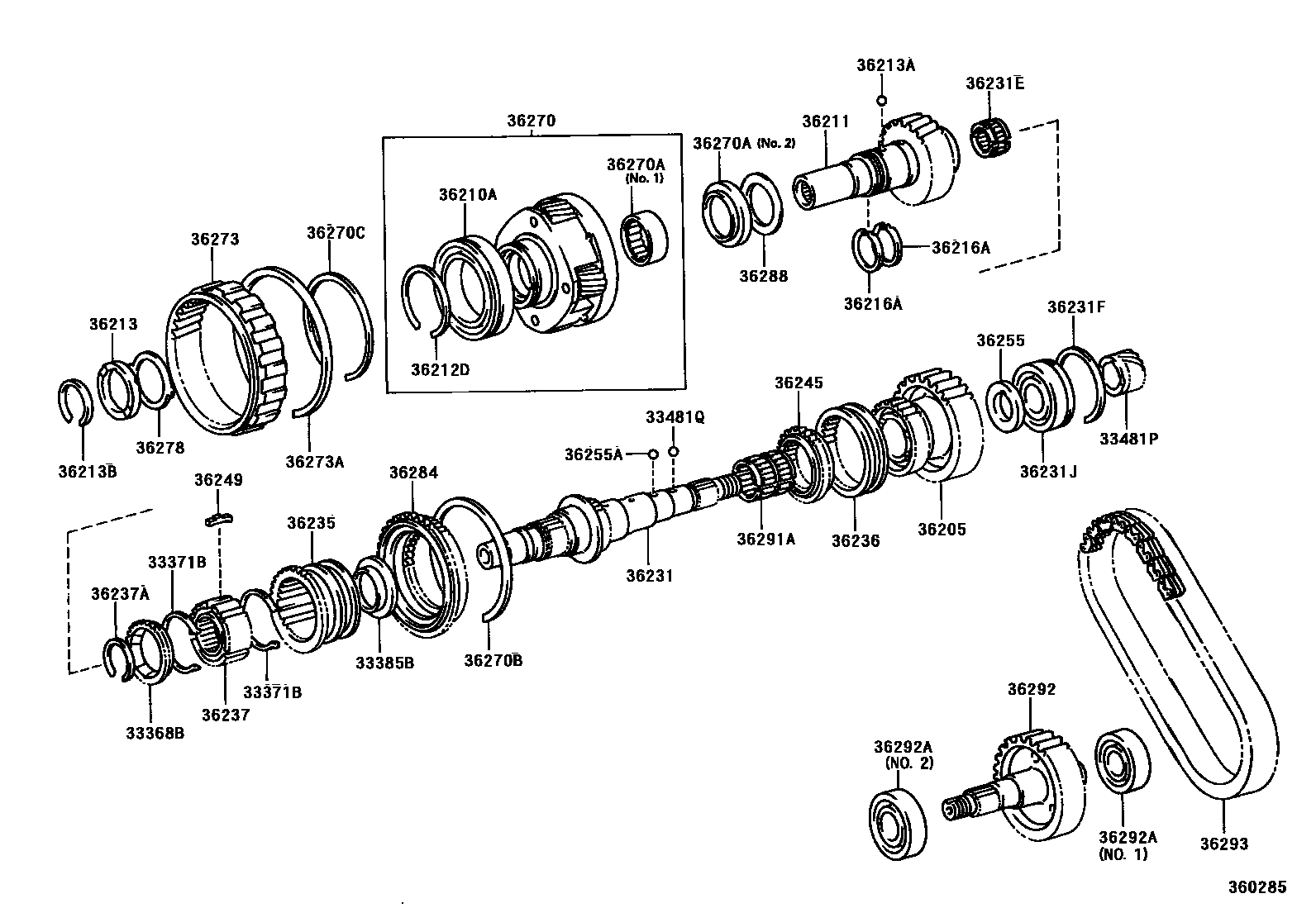 Toyota HILUX Transfer Gear EPC diagram — 360285