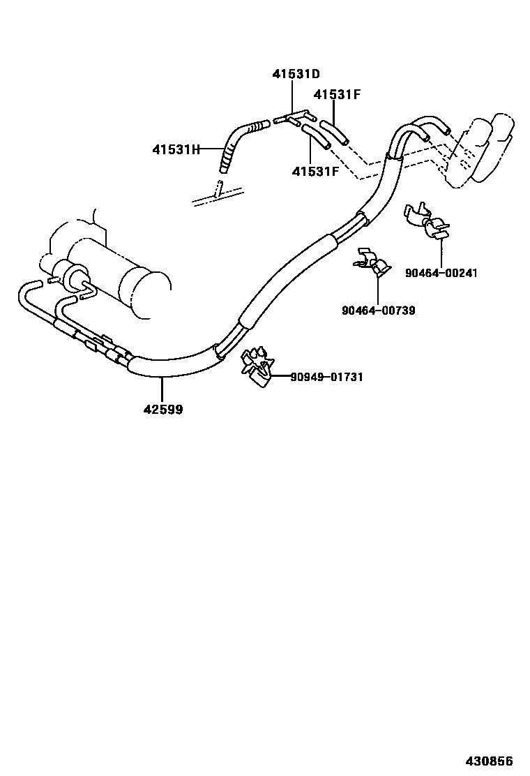 Toyota HILUX 前桥壳和差速器 EPC diagram — 430856