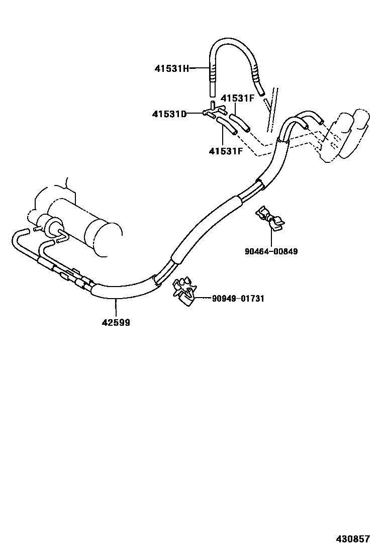 Toyota HILUX 前桥壳和差速器 EPC diagram — 430857