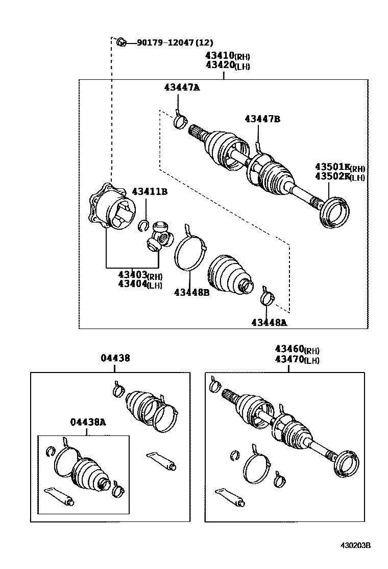 Toyota HILUX Front Drive Shaft EPC diagram — 430203B