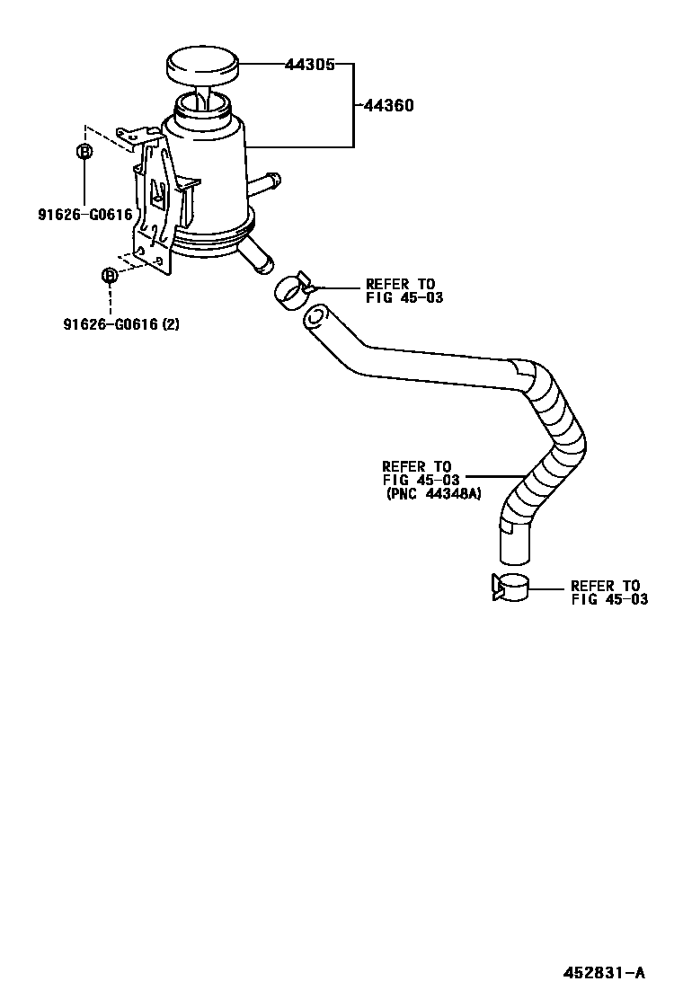 Toyota HILUX 叶片泵和储油罐(动力转向) EPC diagram — 452831A