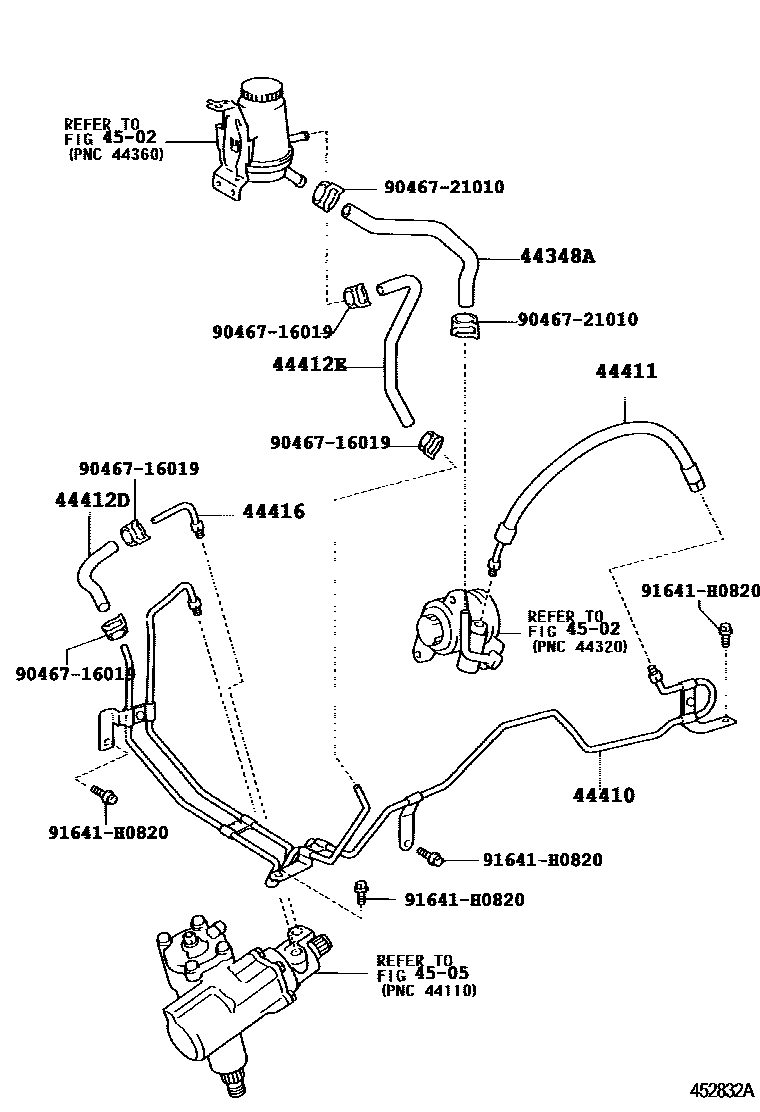 Toyota HILUX 动力转向配管 EPC diagram — 452832A