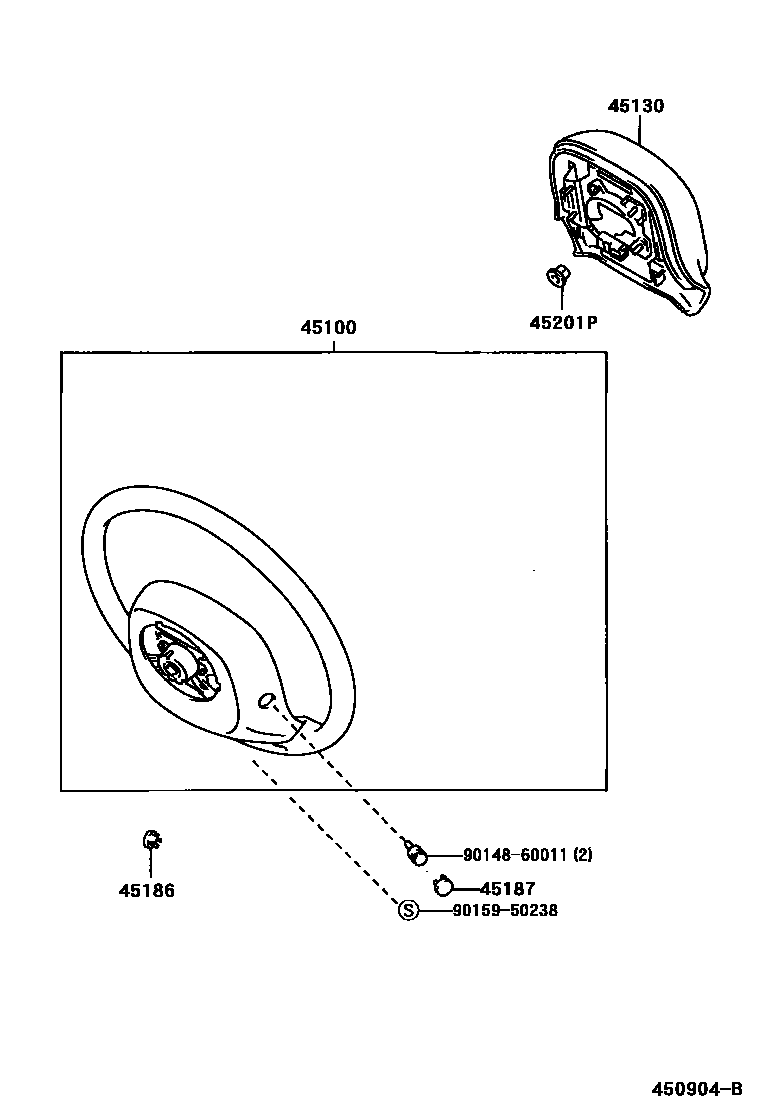 Toyota HILUX Steering Wheel EPC diagram — 450904E
