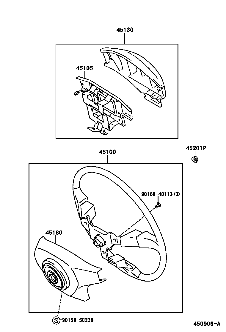 Toyota HILUX Steering Wheel EPC diagram — 450906A