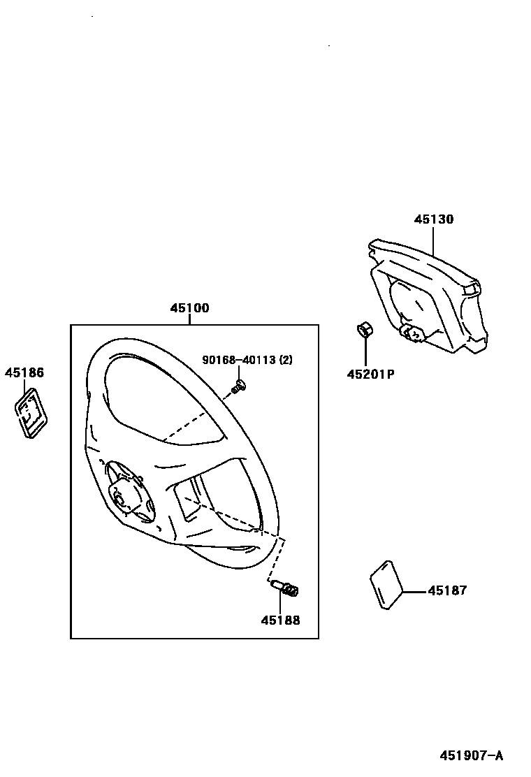 Toyota HILUX Steering Wheel EPC diagram — 451907A