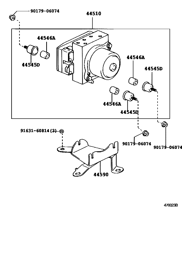 Toyota HILUX 制动配管和卡箍 EPC diagram — 470023B
