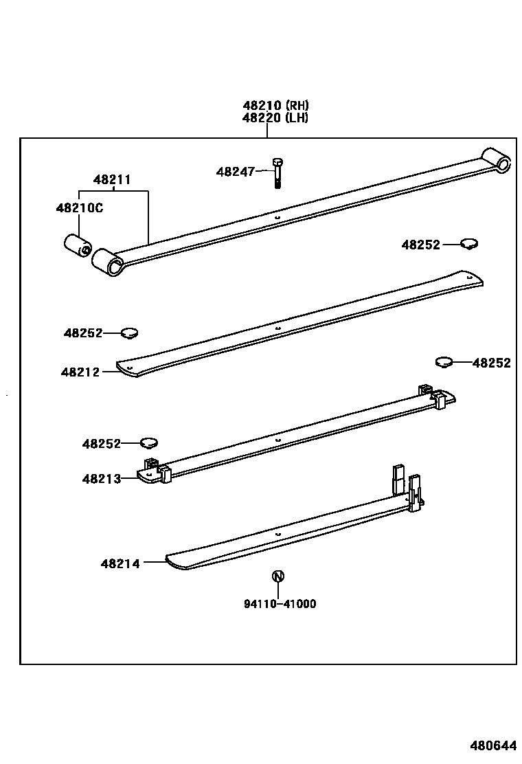 Toyota HILUX Rear Spring & Shock Absorber EPC diagram — 480644