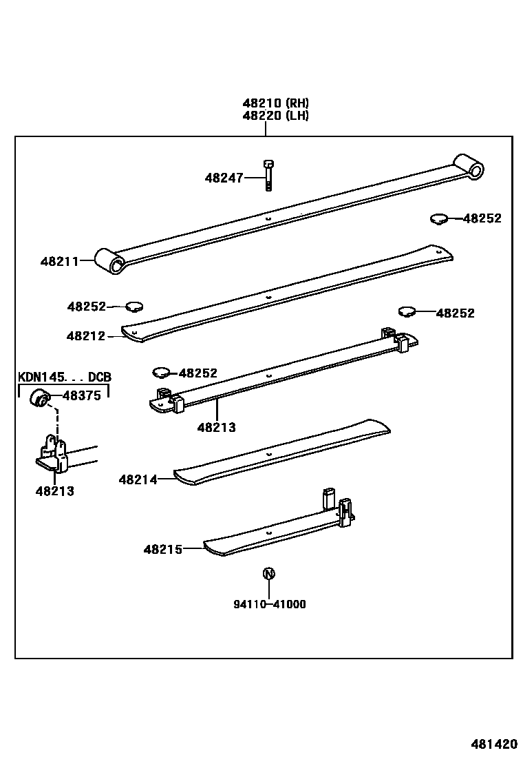 Toyota HILUX Rear Spring & Shock Absorber EPC diagram — 481420