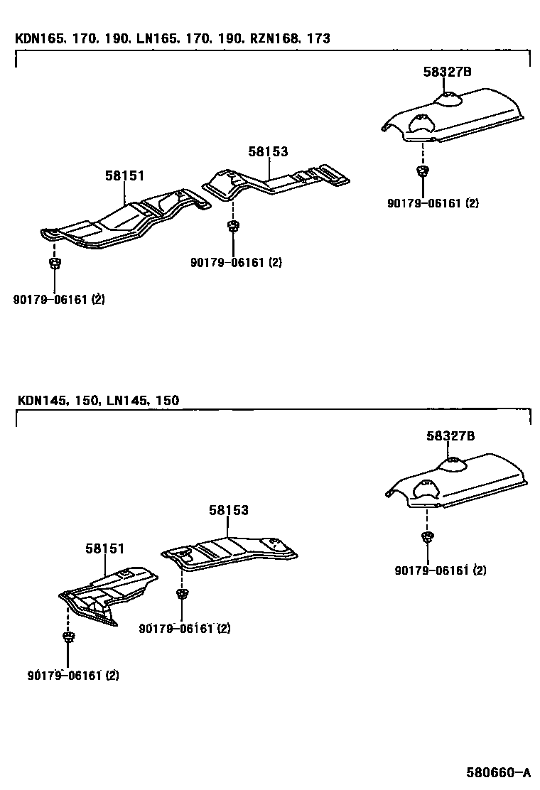 Toyota HILUX 地板隔热垫 EPC diagram — 580660A