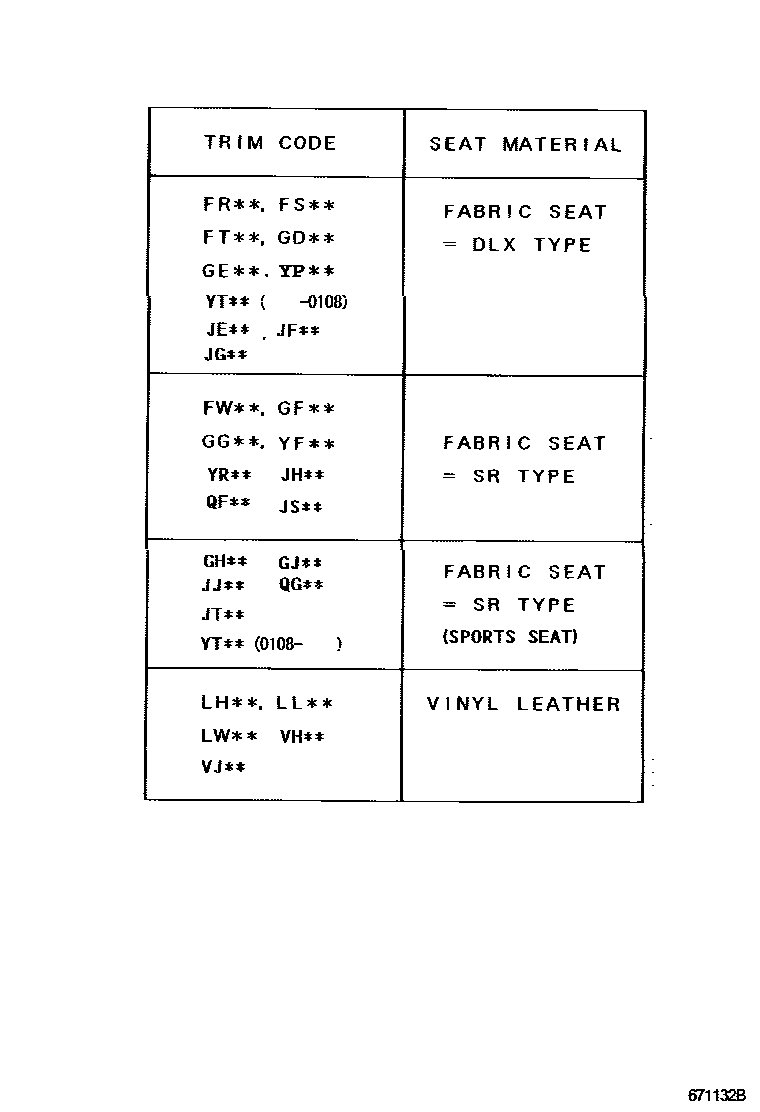 Toyota HILUX 前门板和前门玻璃 EPC diagram — 671132B