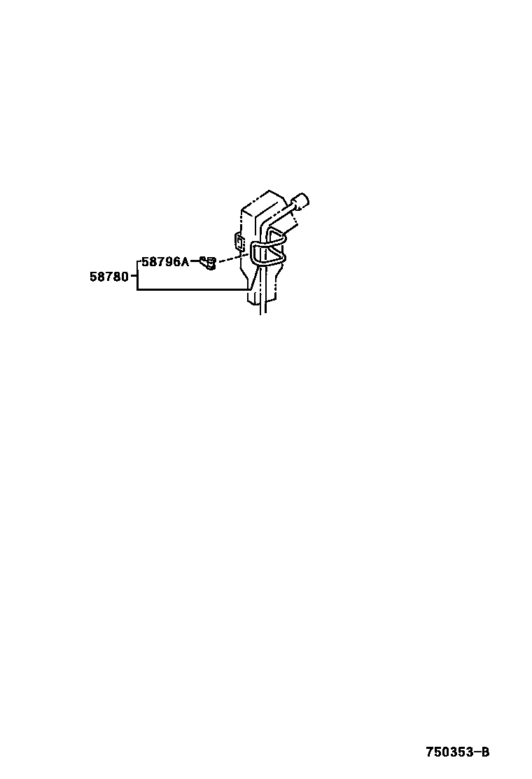 Toyota HILUX 工具箱和牌照支架 EPC diagram — 750353B