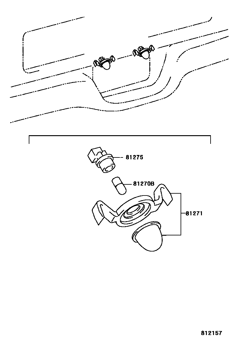 Toyota HILUX 后牌照灯 EPC diagram — 812157