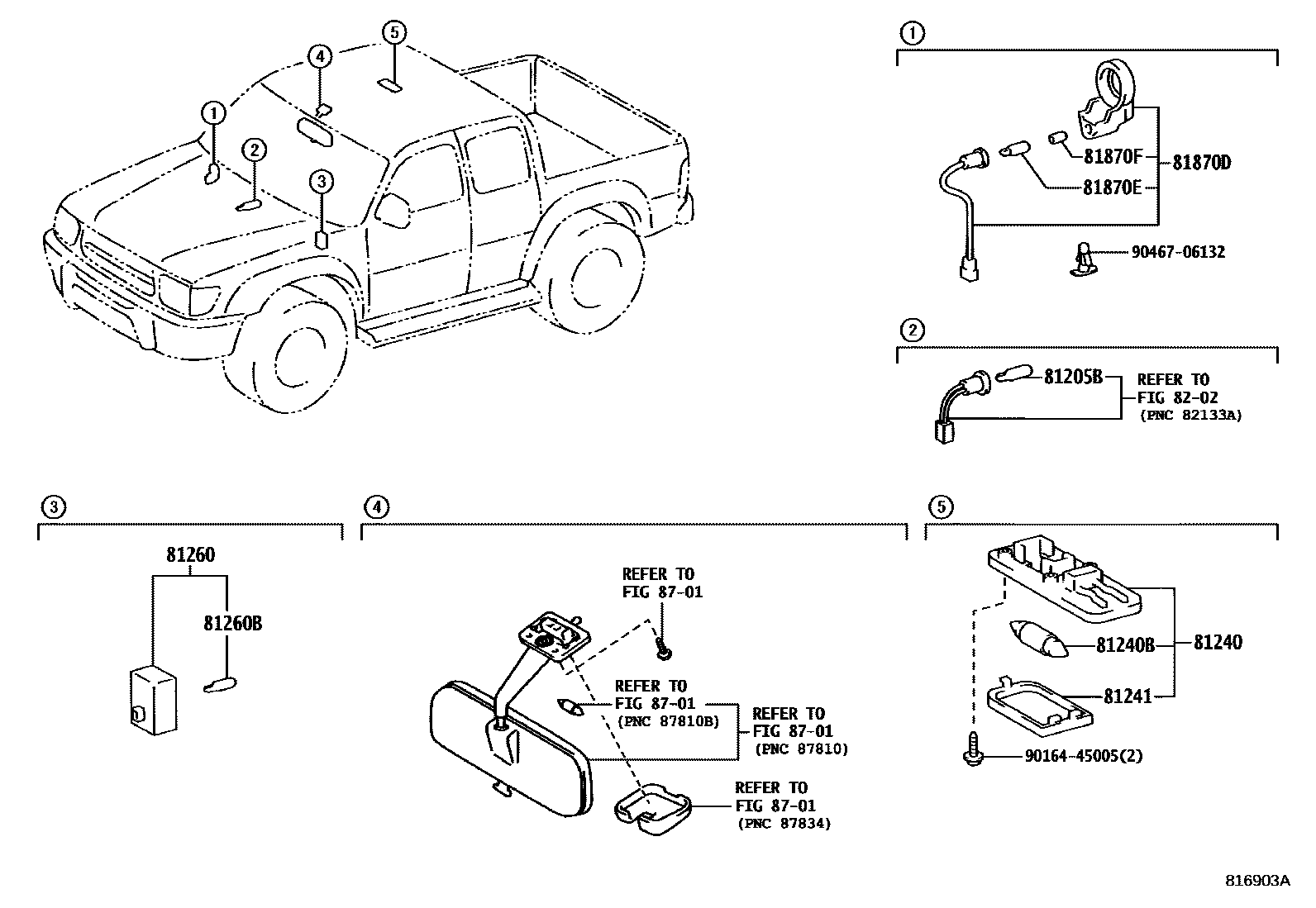 Toyota HILUX 车内灯 EPC diagram — 816903A