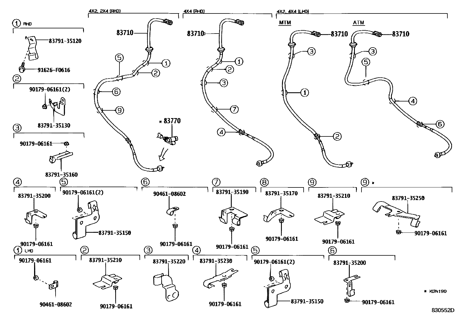Toyota HILUX 仪表 EPC diagram — 830552D