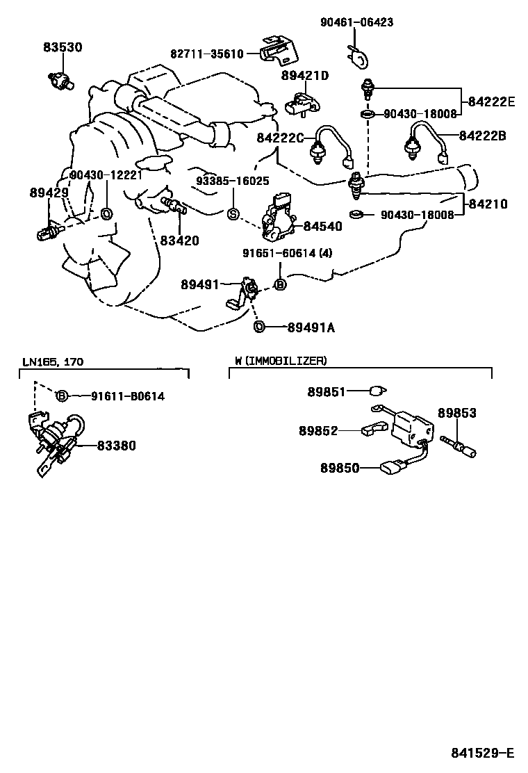 Toyota HILUX 开关和继电器和ECU EPC diagram — 841529E