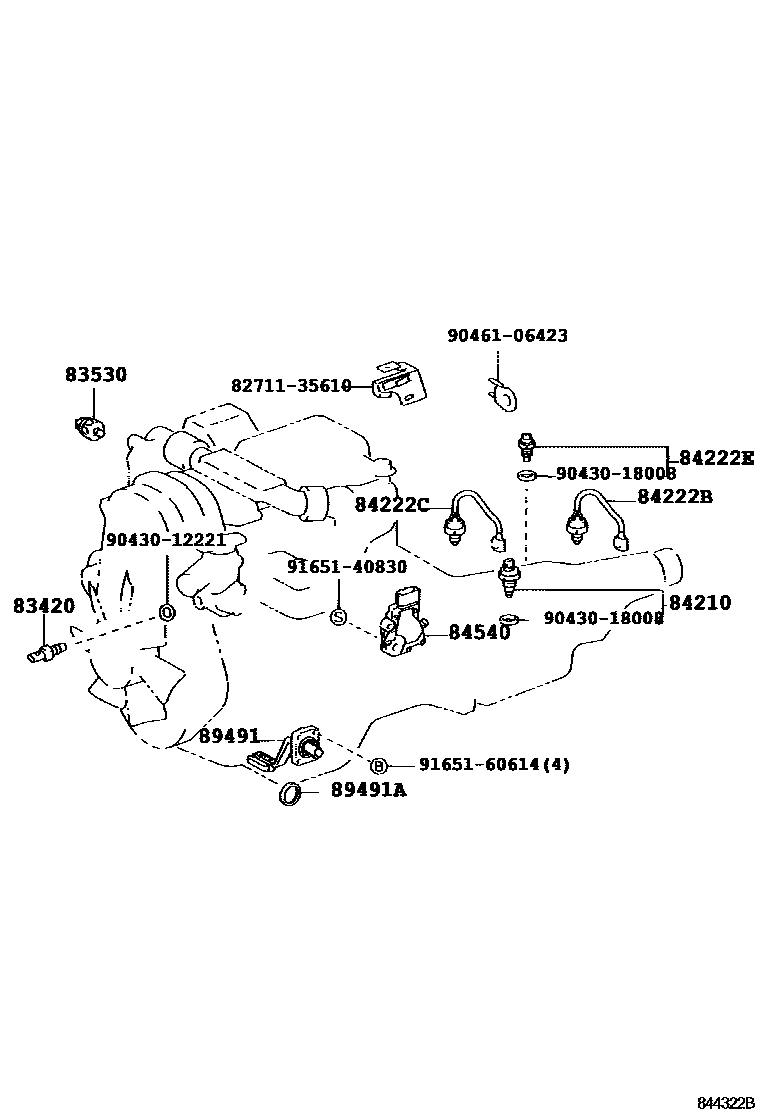 Toyota HILUX 开关和继电器和ECU EPC diagram — 844322B