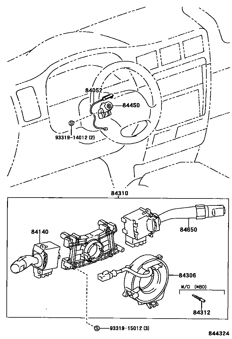 Toyota HILUX 开关和继电器和ECU EPC diagram — 844324