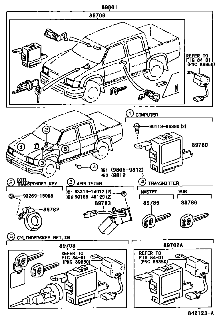 Toyota HILUX 防盗装置 EPC diagram — 842123A