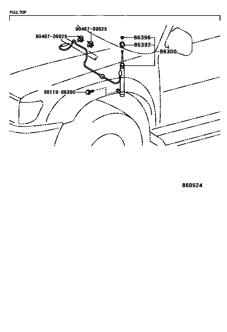 Toyota HILUX antenna EPC diagram — 860524