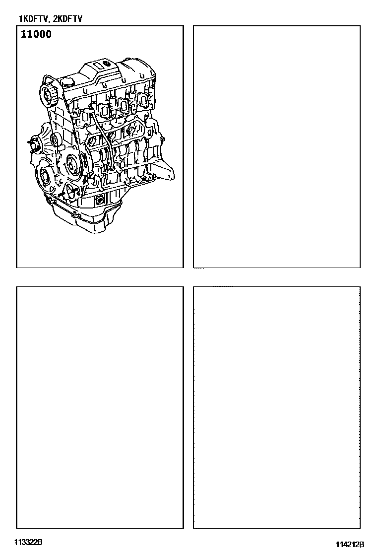 Toyota HILUX Partial Engine Assembly EPC diagram — 114212B