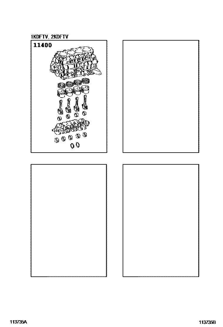 Toyota HILUX Short Block Assembly EPC diagram — 113735B