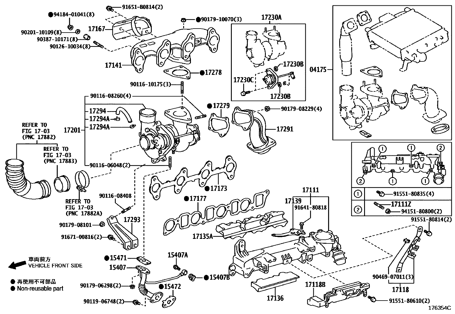 Toyota HILUX Manifold EPC diagram — 176354C