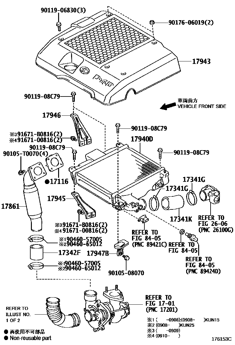 Toyota HILUX Air Cleaner EPC diagram — 176153D