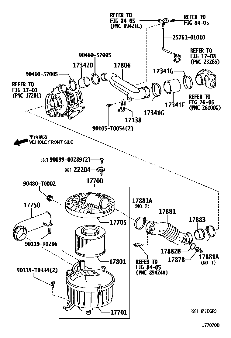 Toyota HILUX Air Cleaner EPC diagram — 177070B