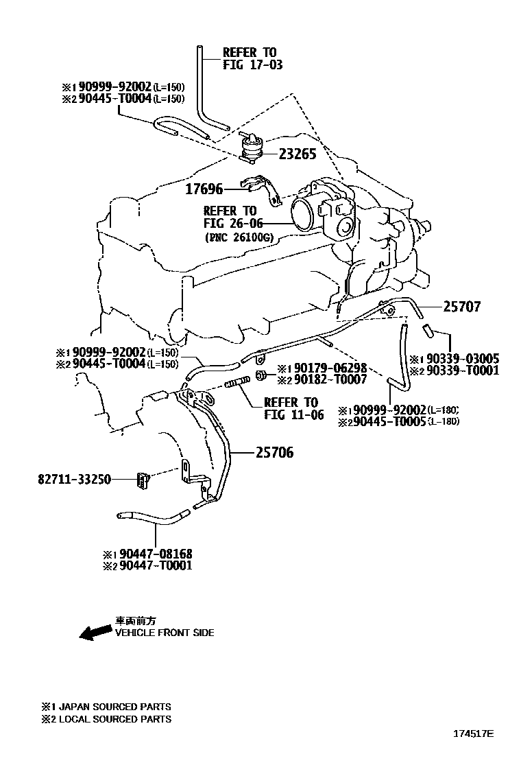 Toyota HILUX vacuum tube EPC diagram — 174517E