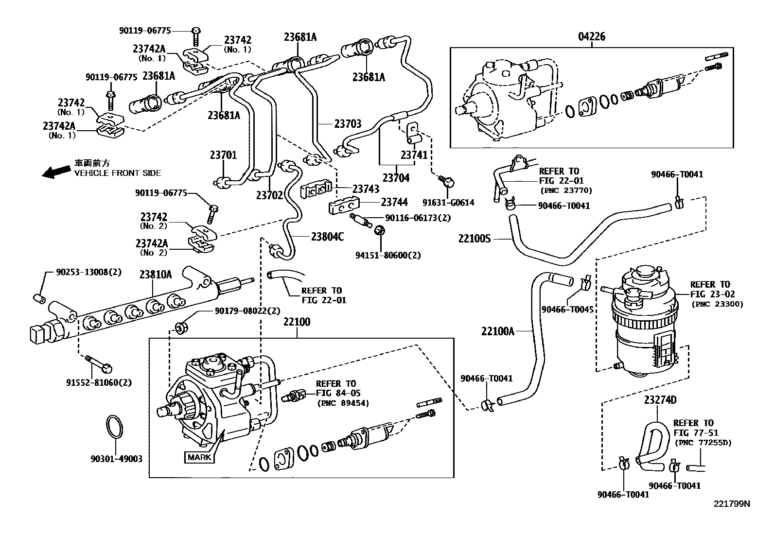 Toyota HILUX 喷油泵总成 EPC diagram — 221799N