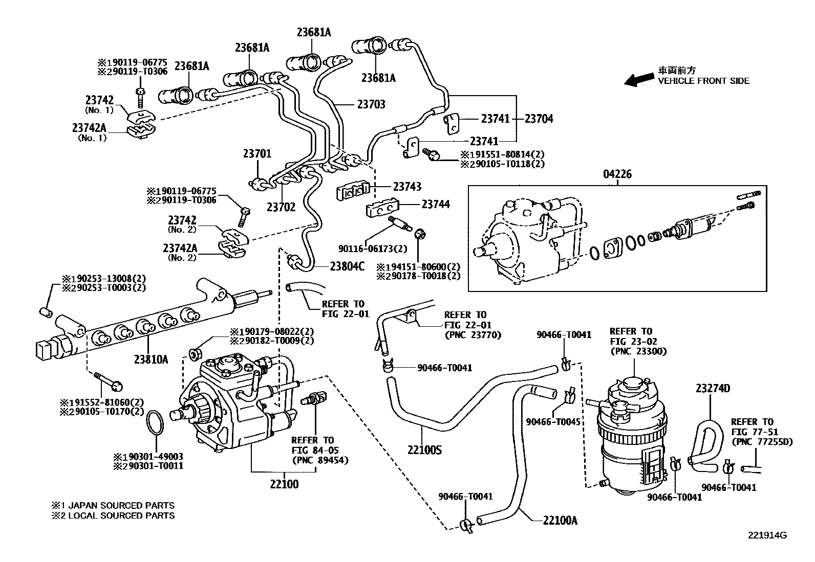 Toyota HILUX 喷油泵总成 EPC diagram — 221914G