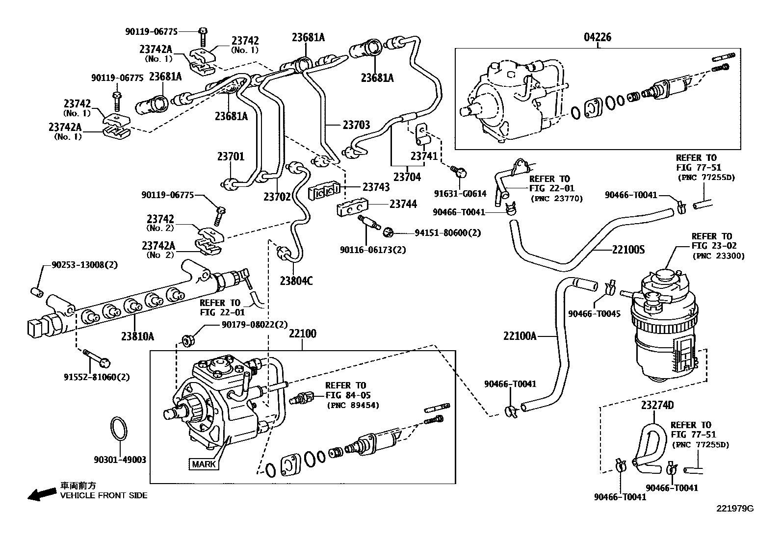Toyota HILUX 喷油泵总成 EPC diagram — 221979G