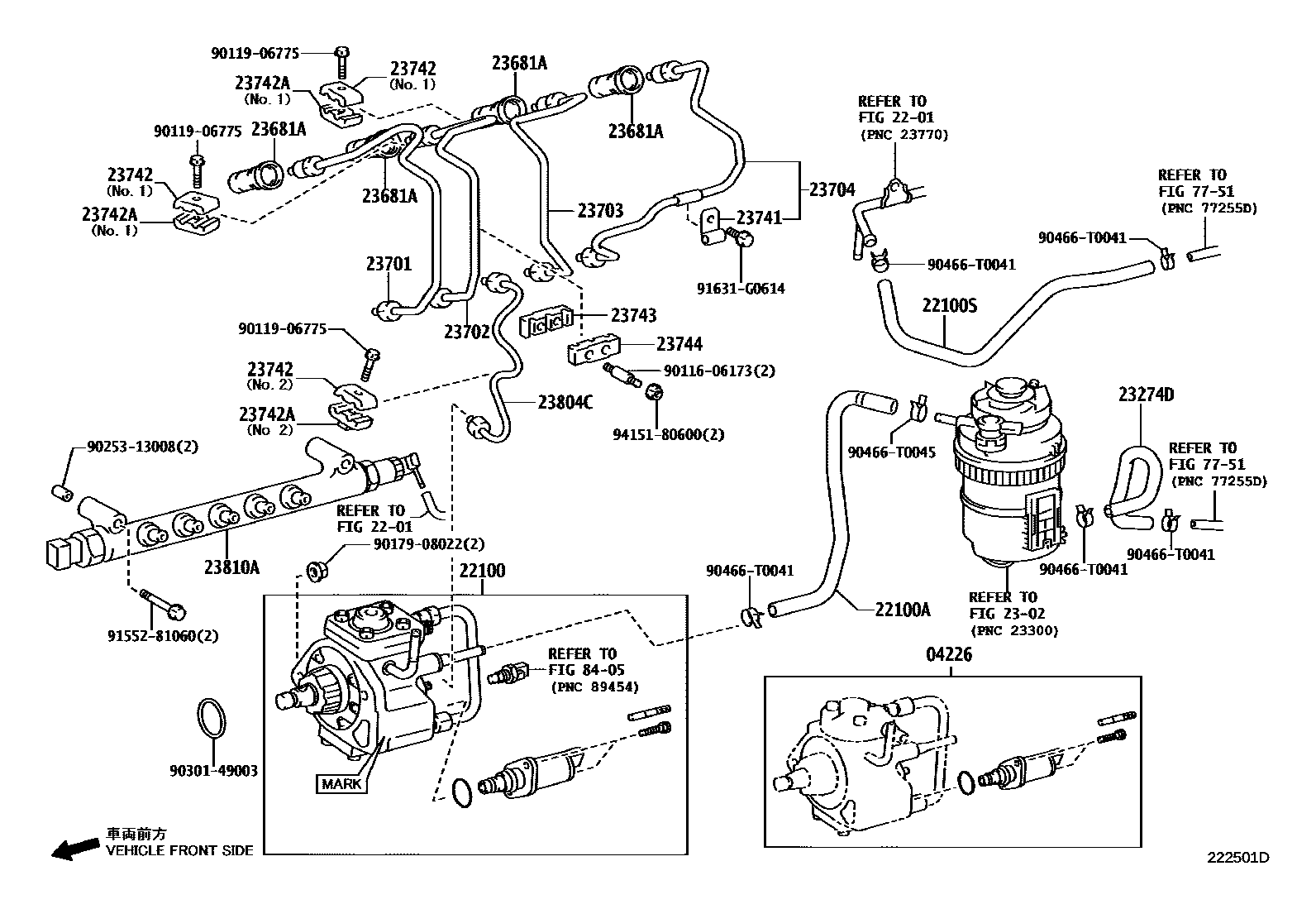 Toyota HILUX 喷油泵总成 EPC diagram — 222501D