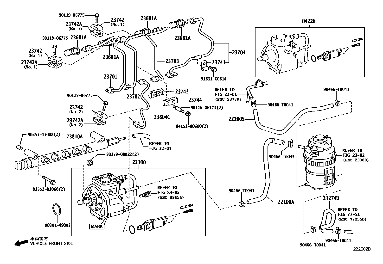Toyota HILUX 喷油泵总成 EPC diagram — 222502D