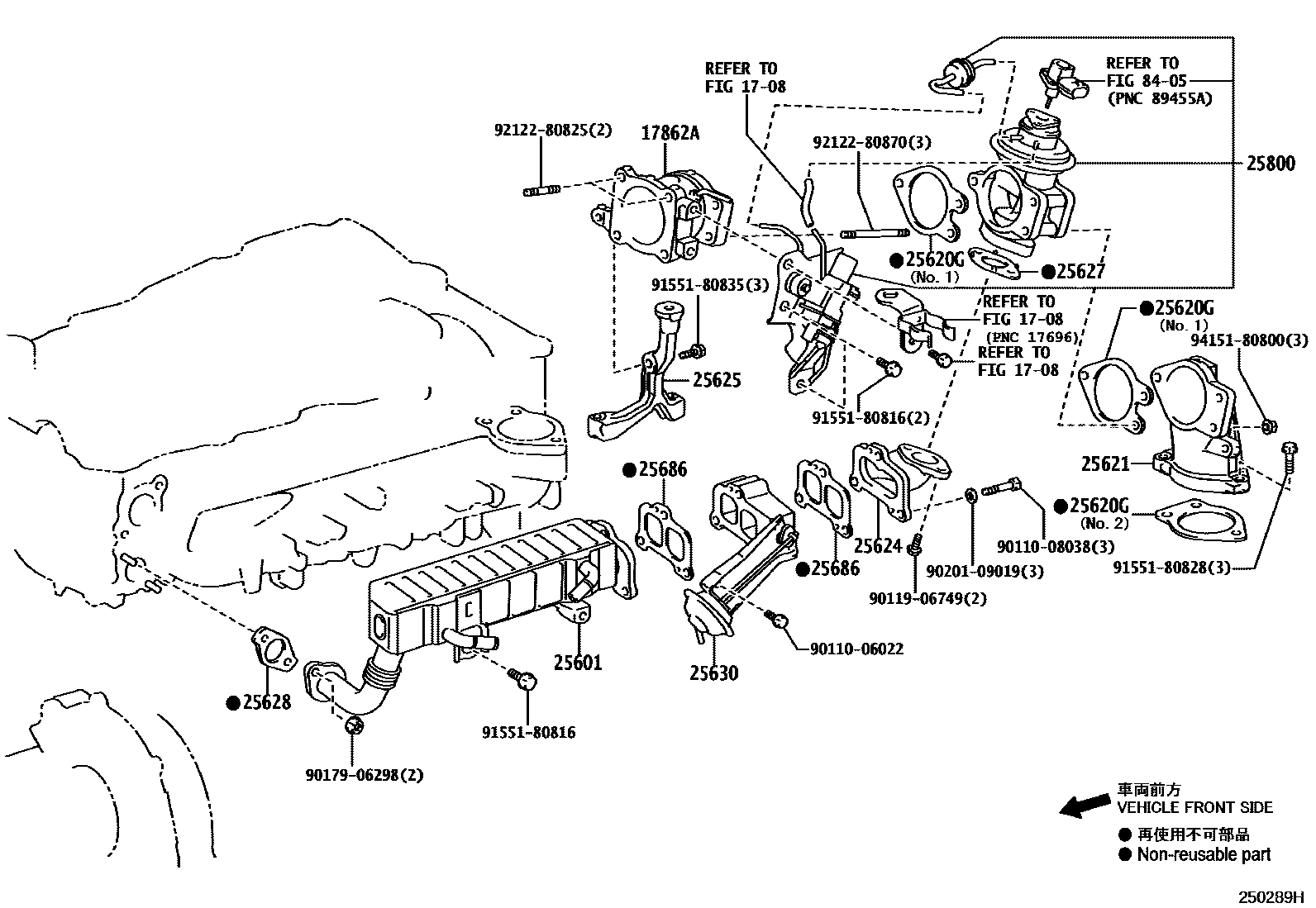 Toyota HILUX 废气再循环系统 EPC diagram — 250289H