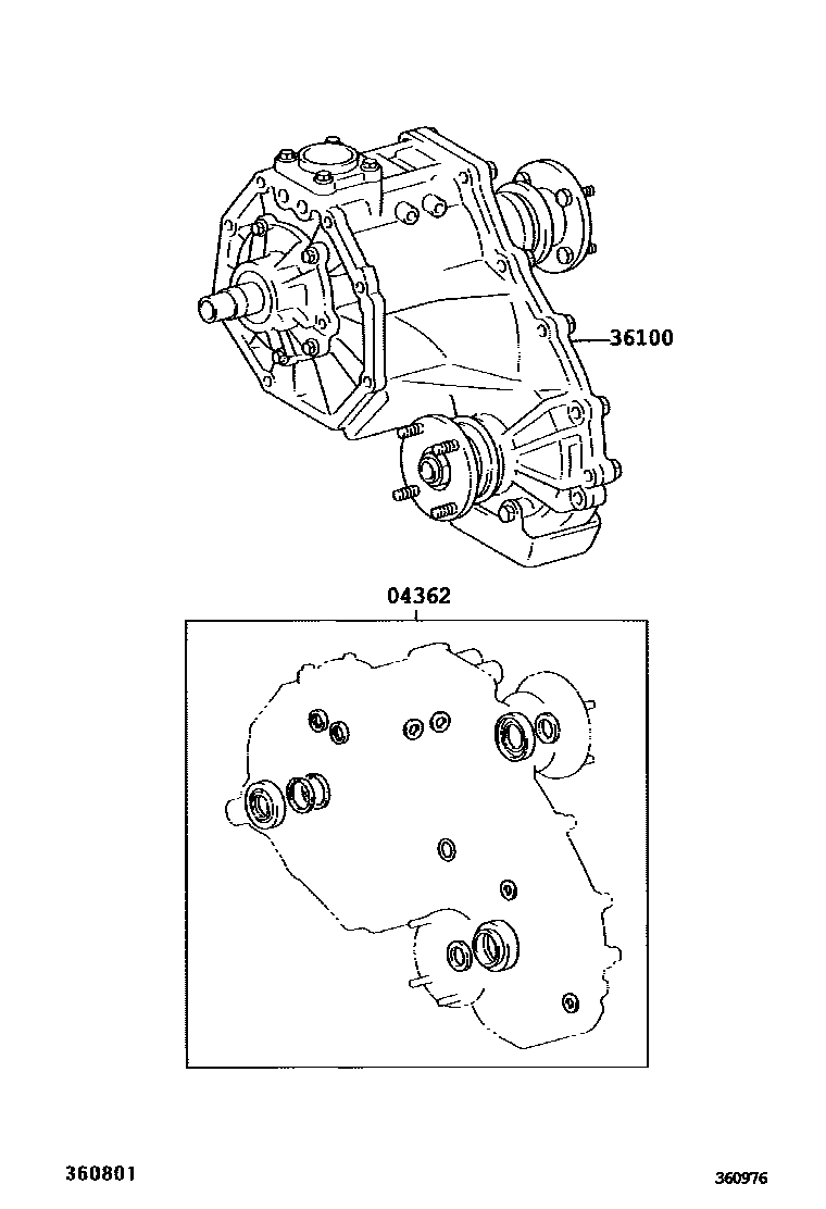Toyota HILUX Transfer Assembly & Gasket Kit EPC diagram — 360976