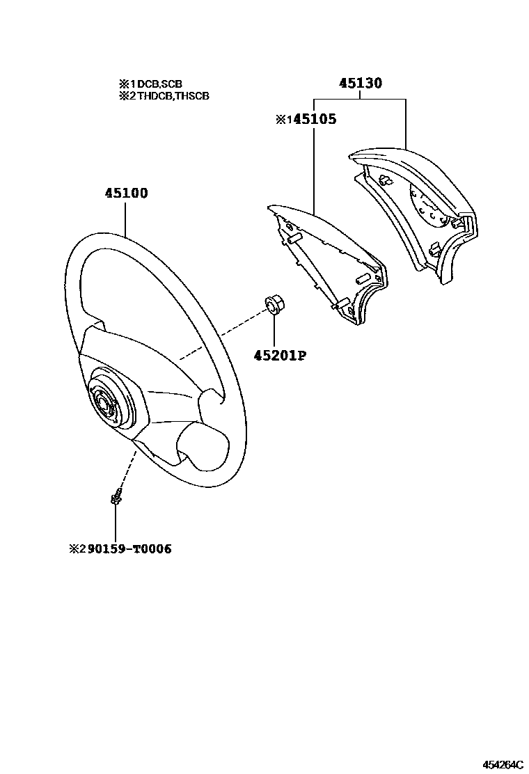 Toyota HILUX Steering Wheel EPC diagram — 454264C