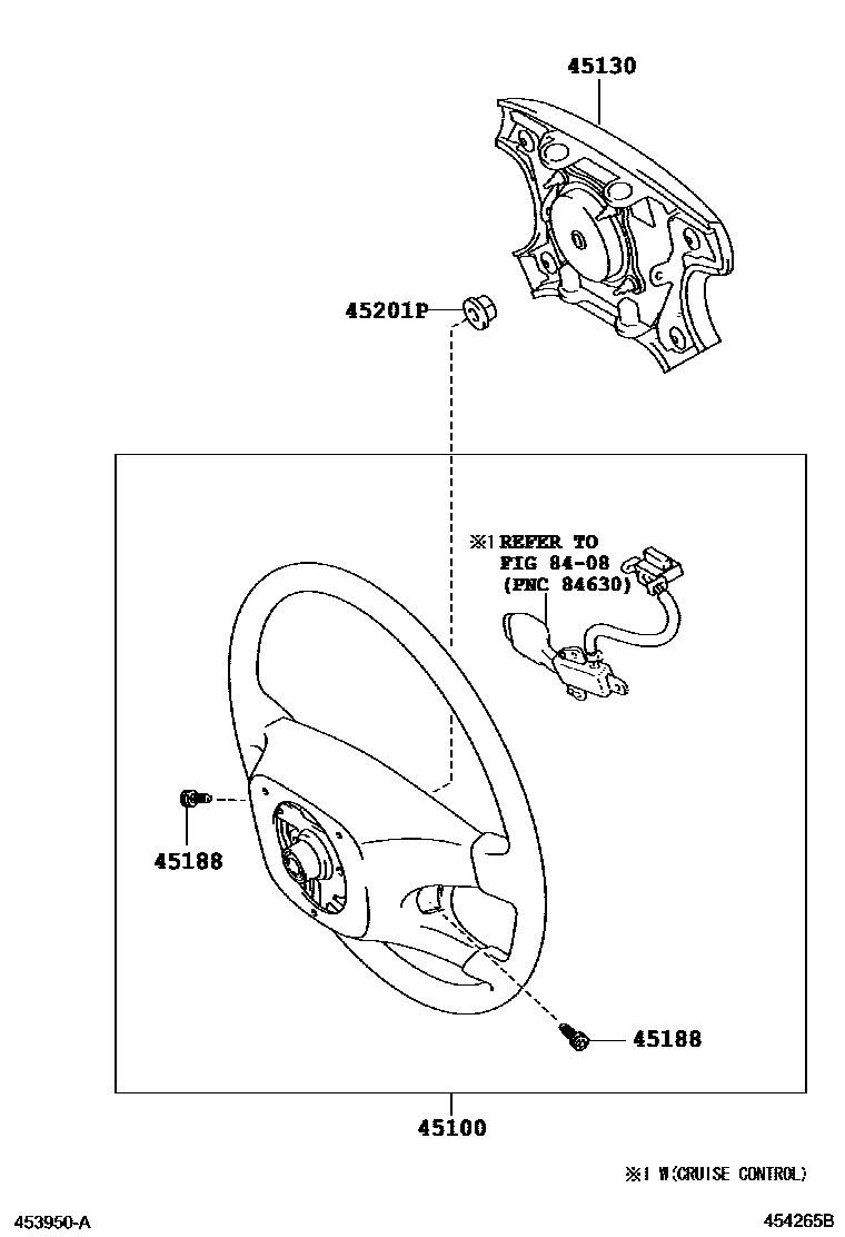 Toyota HILUX Steering Wheel EPC diagram — 454265B