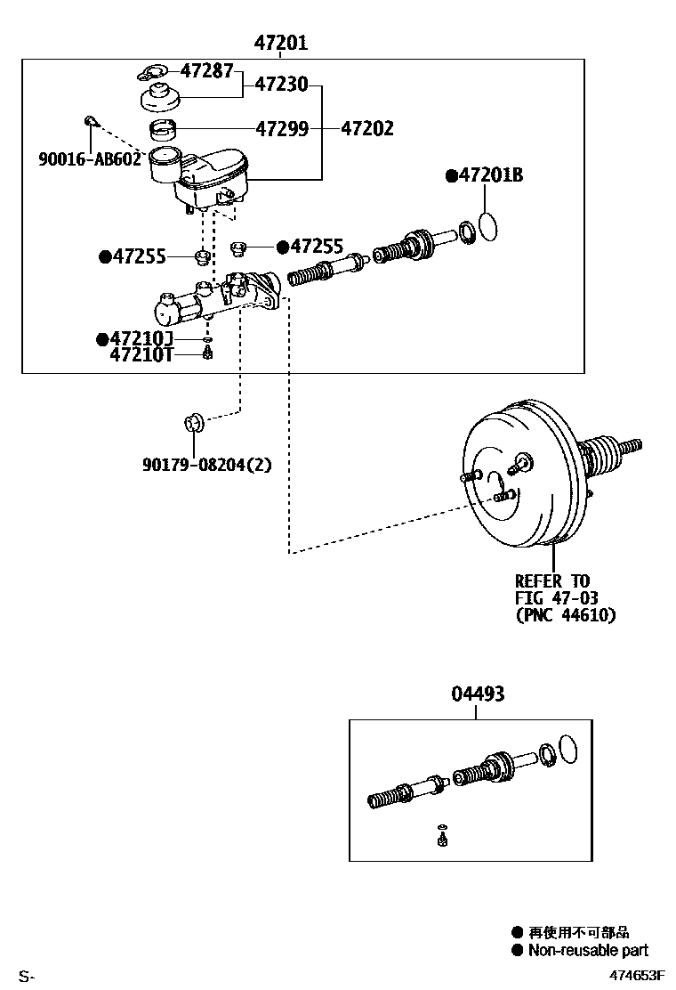 Toyota HILUX 制动总泵 EPC diagram — 474653F