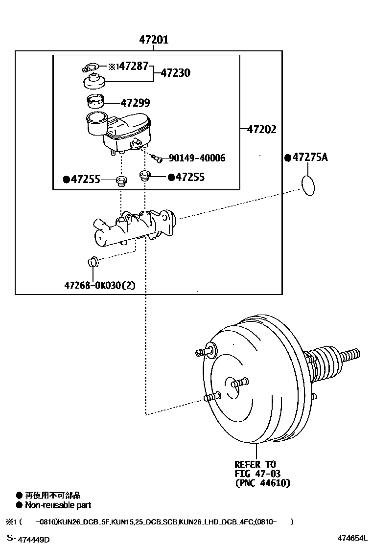 Toyota HILUX 制动总泵 EPC diagram — 474654L