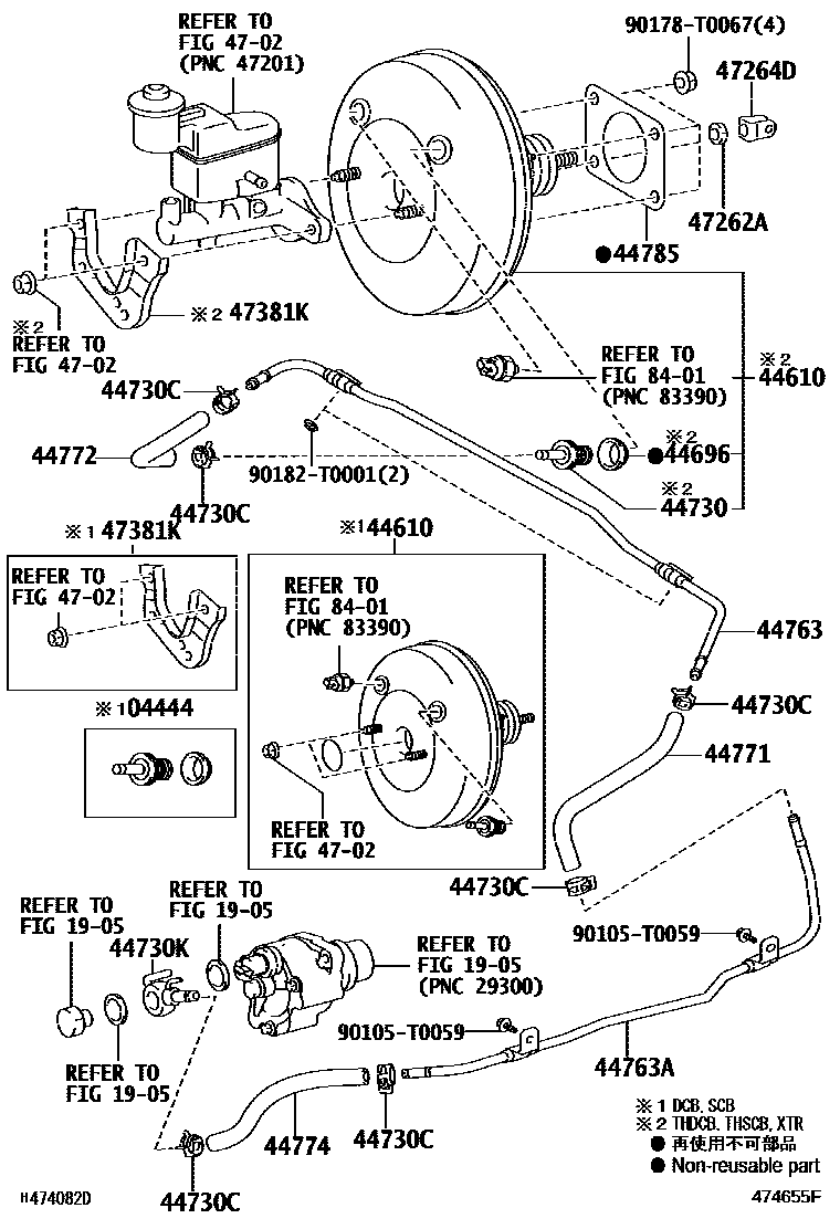 Toyota HILUX 制动助力器和真空管 EPC diagram — 474655F
