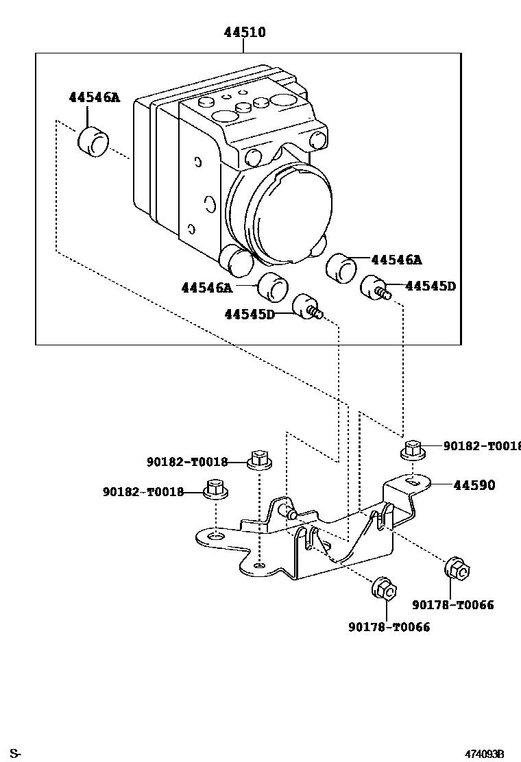 Toyota HILUX 制动配管和卡箍 EPC diagram — 474093B