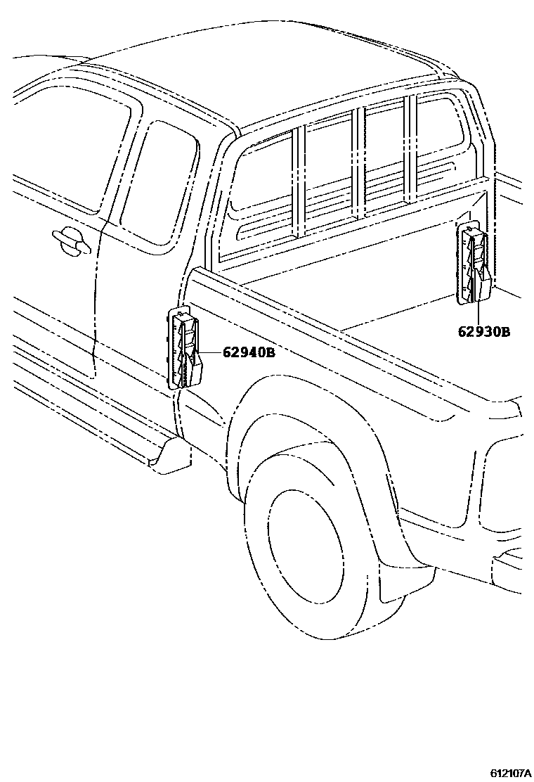 Toyota HILUX 后通风装置和车顶通风装置 EPC diagram — 613262
