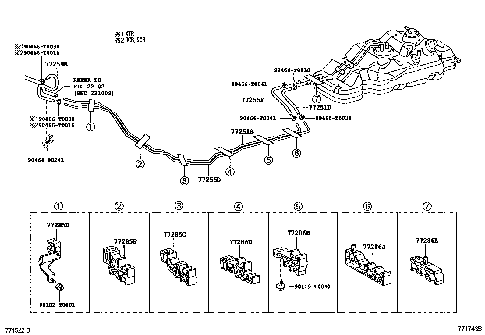 Toyota HILUX 燃油箱和燃油管 EPC diagram — 771743B