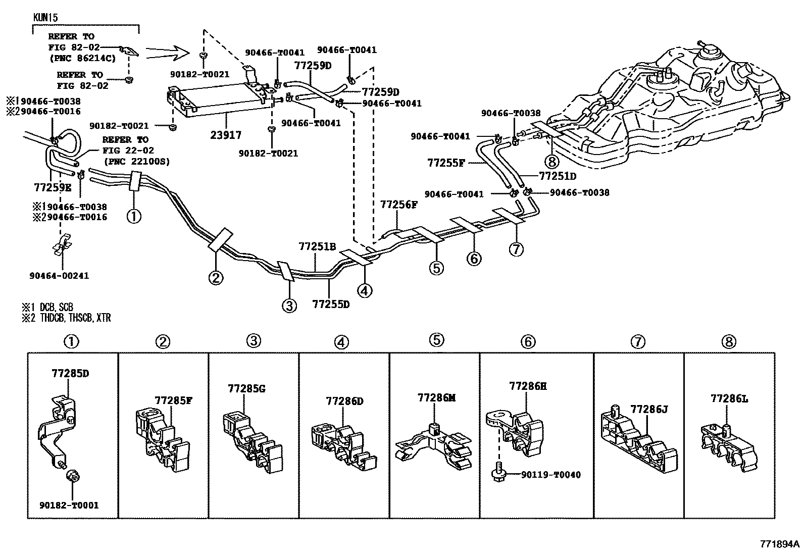 Toyota HILUX 燃油箱和燃油管 EPC diagram — 771894A