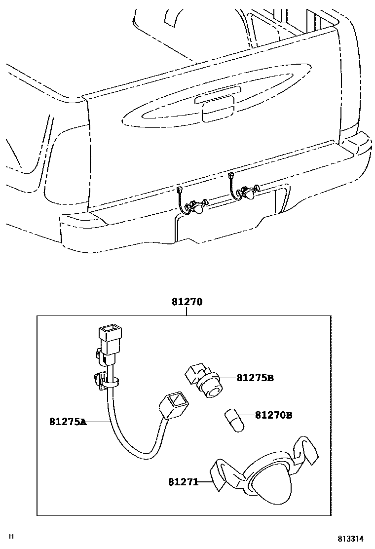 Toyota HILUX 后牌照灯 EPC diagram — 813314