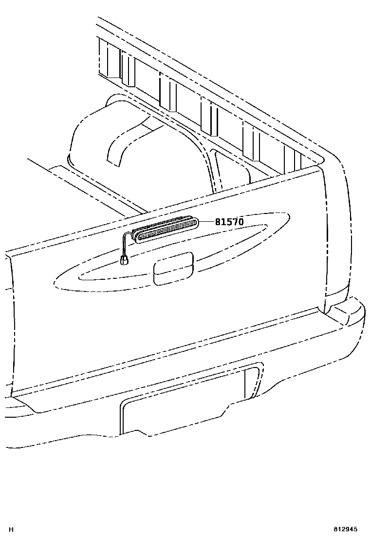 Toyota HILUX 高位刹车灯 EPC diagram — 812945